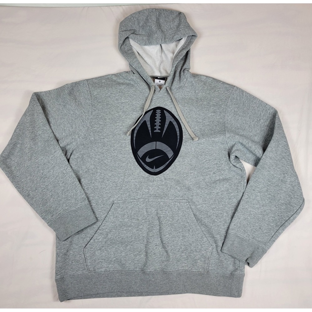 Nike Mens Gray Football Graphic Fleece Hoodie Sweatshirt 371895-063 Size M